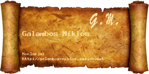 Galambos Miklós névjegykártya