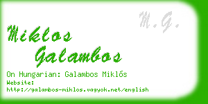 miklos galambos business card